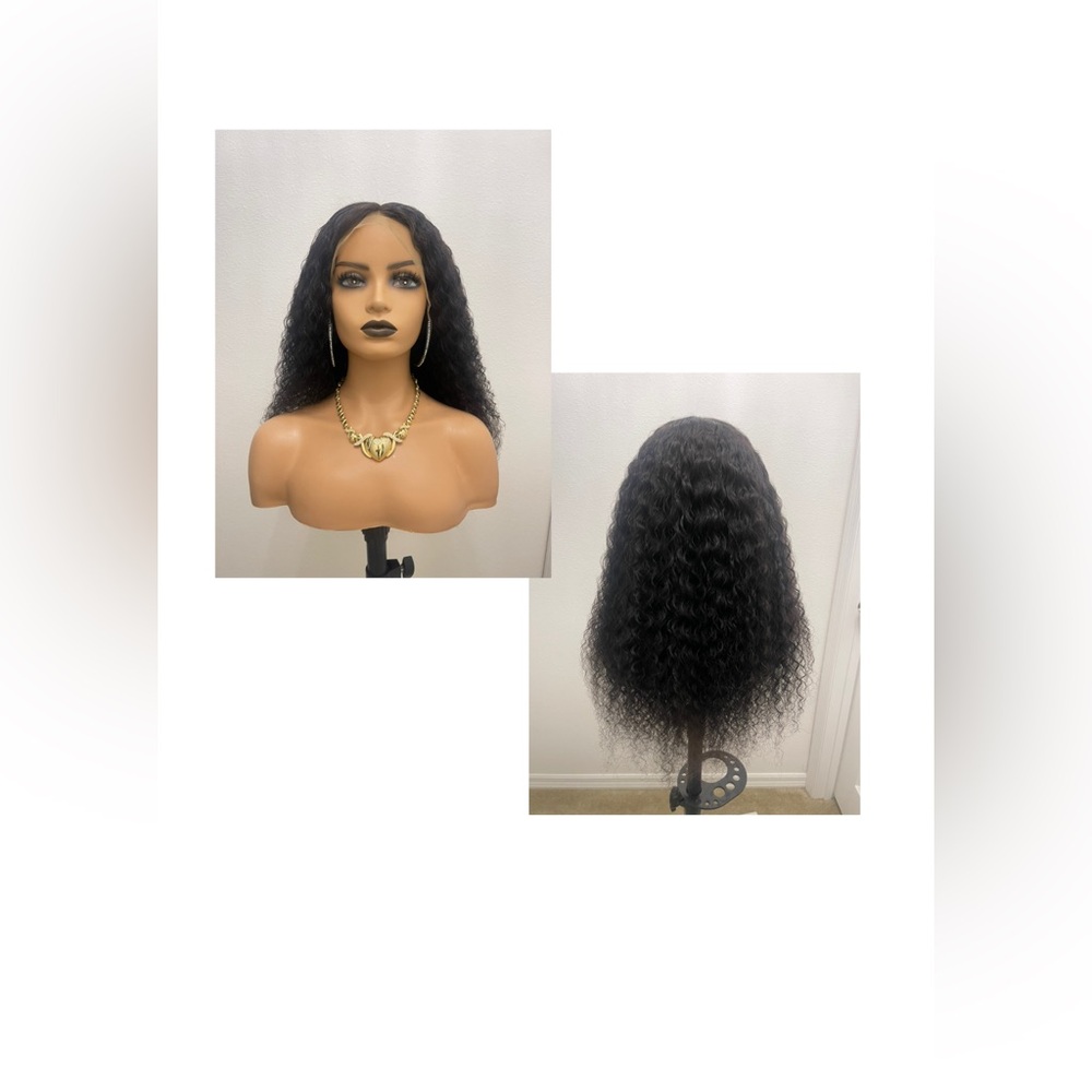 Curly 20” 13x4 Full Frontal Wig, Custom made with frontal and bundles, natural c